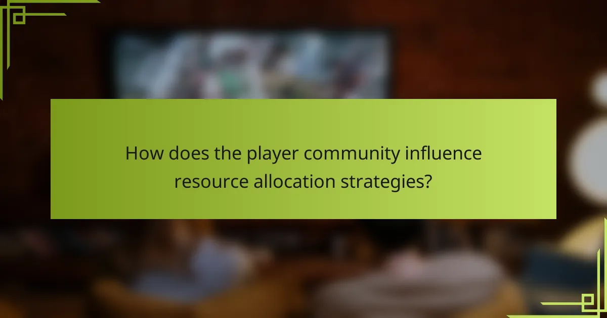 How does the player community influence resource allocation strategies?